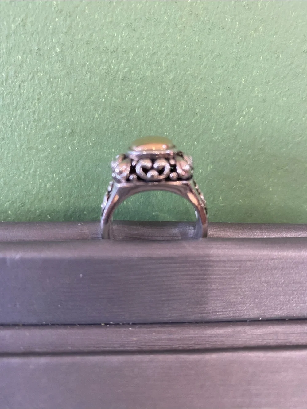 Sterling Silver Espo Artisan Ring with Gold Accent Vintage Bali Style